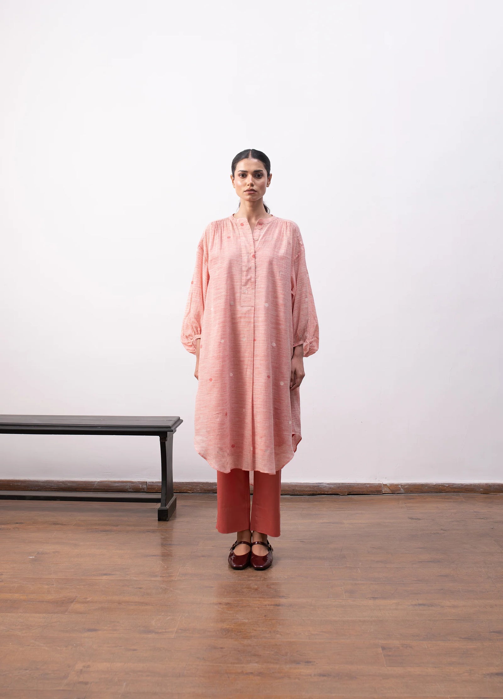 Agnes Jamdani Set- Red & White