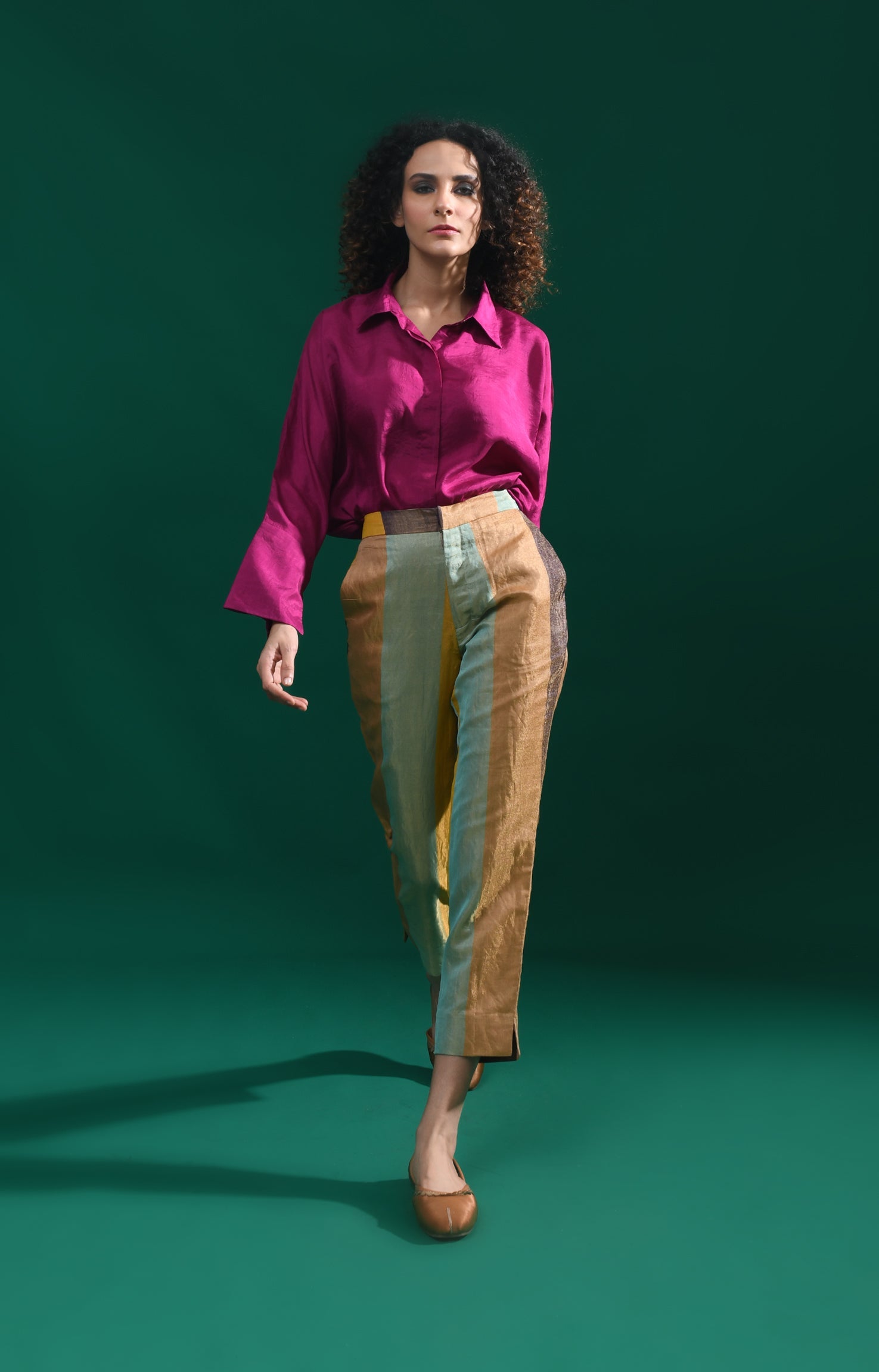 mauve mulberry silk shirt - handloom wear