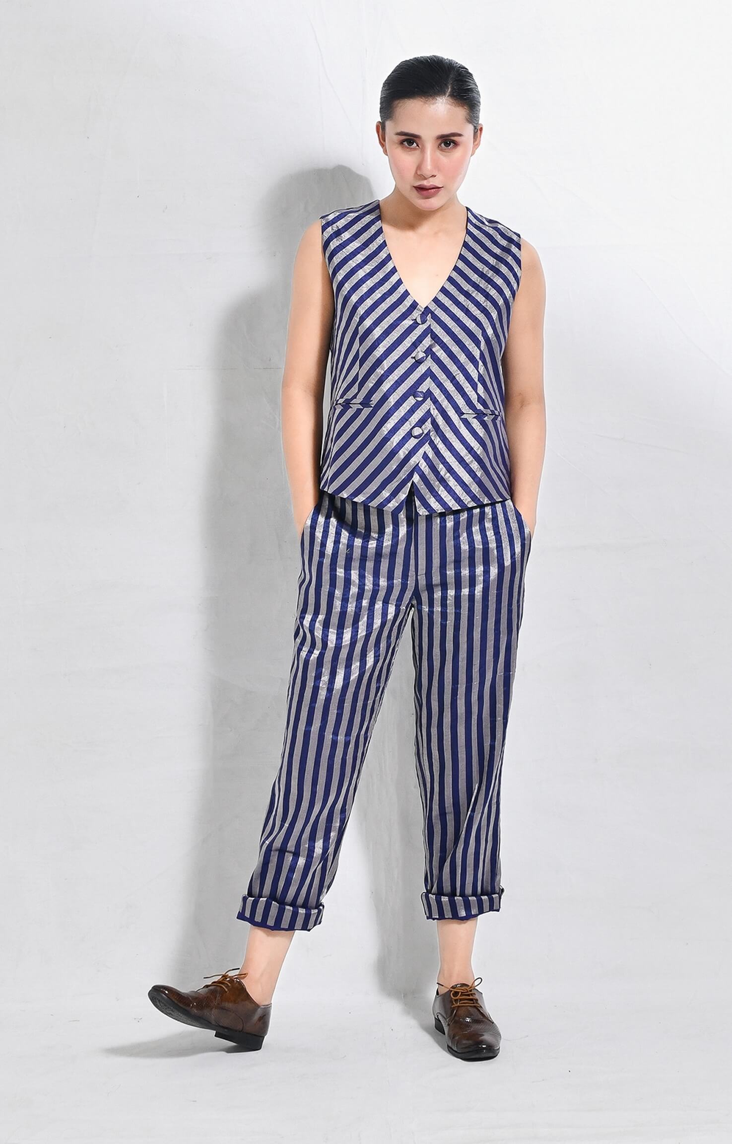 Arbor Waistcoat Co-ord (Set of 2)- Navy Blue