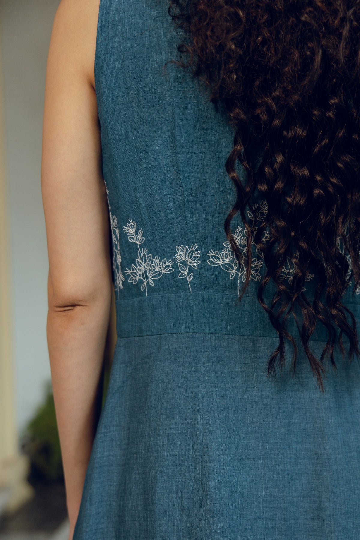 Women's linen midi dress – The Ruth Dress by Hiranya