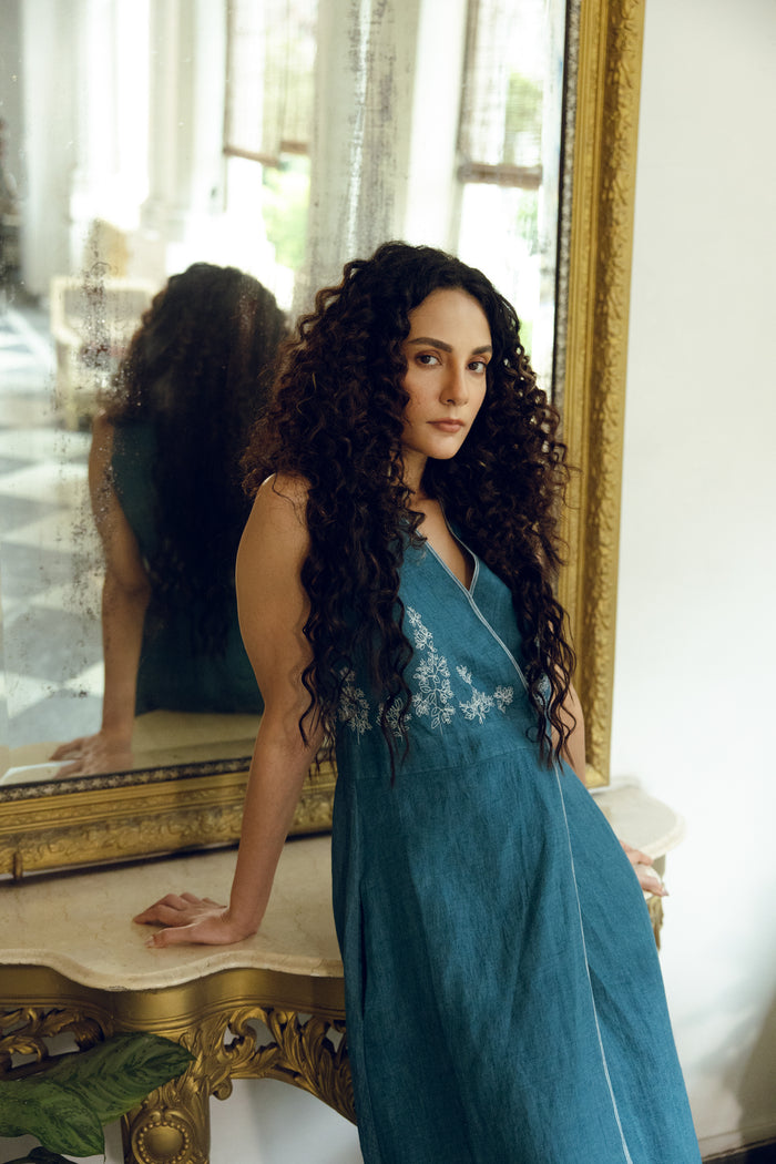 Women's linen midi dress – The Ruth Dress by Hiranya