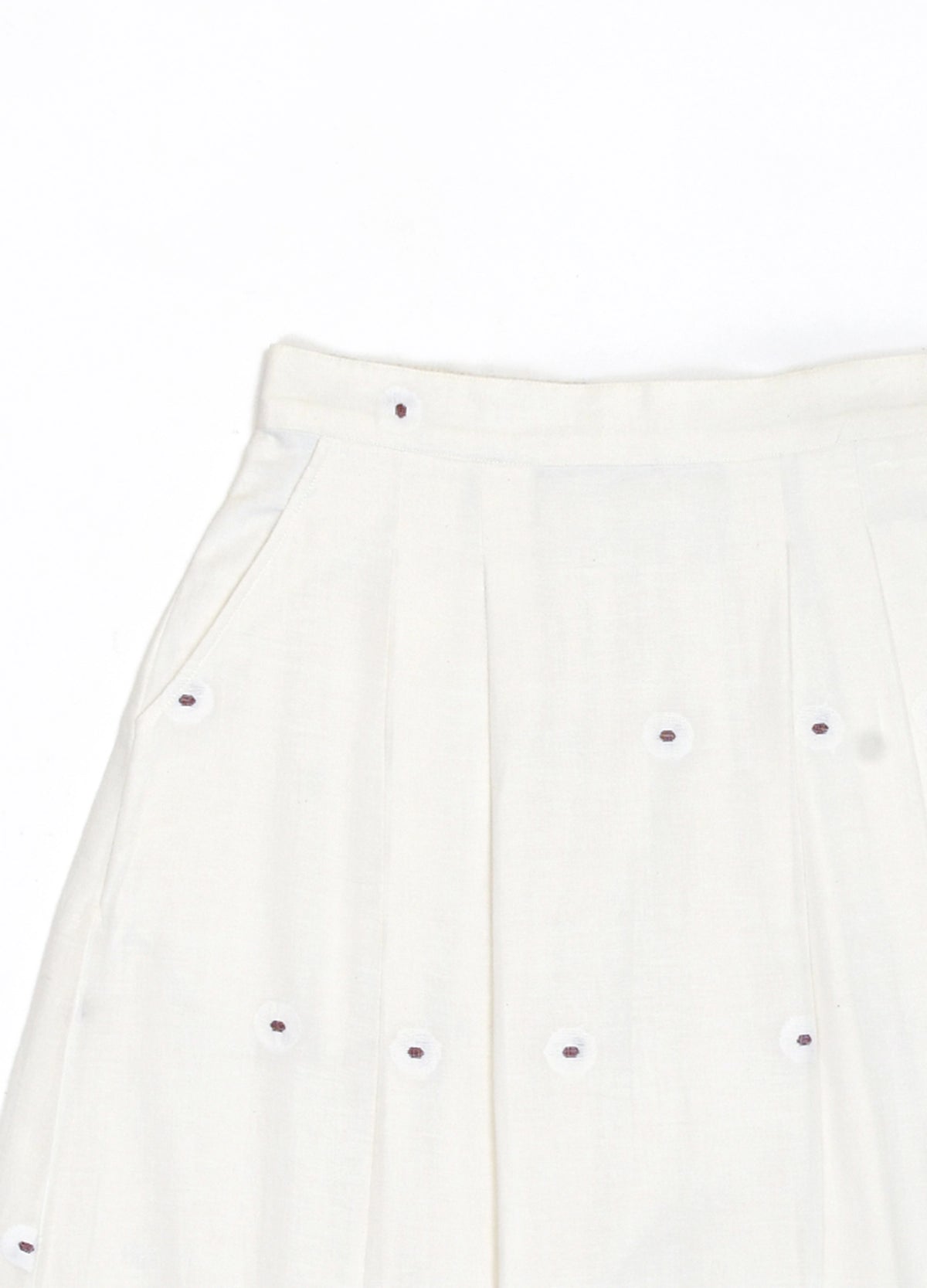 Soft white co-ord with relaxed pleated top and  flowy skirt - Hiranya