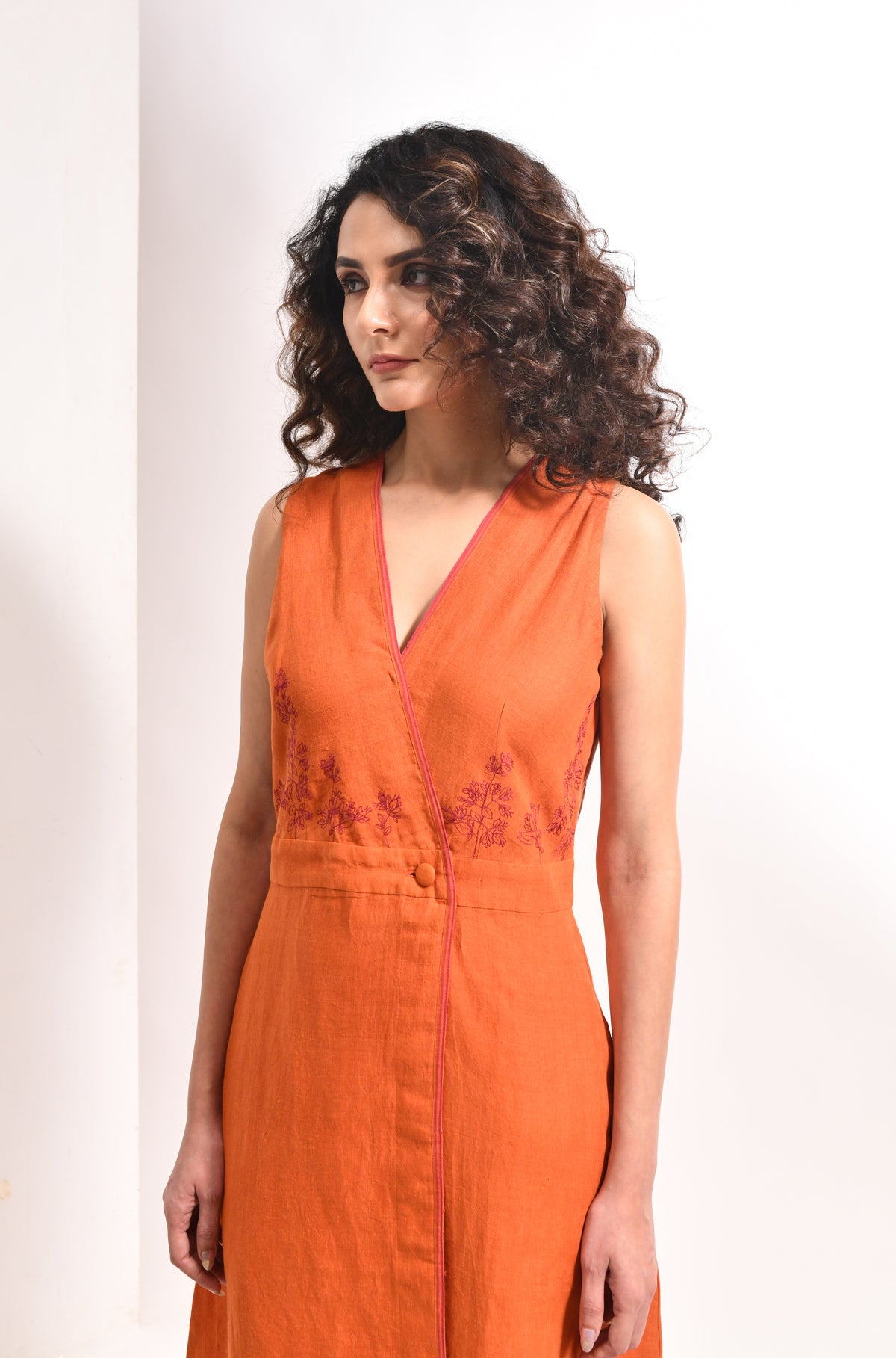 Amber linen midi dress – The Ruth Dress by Hiranya