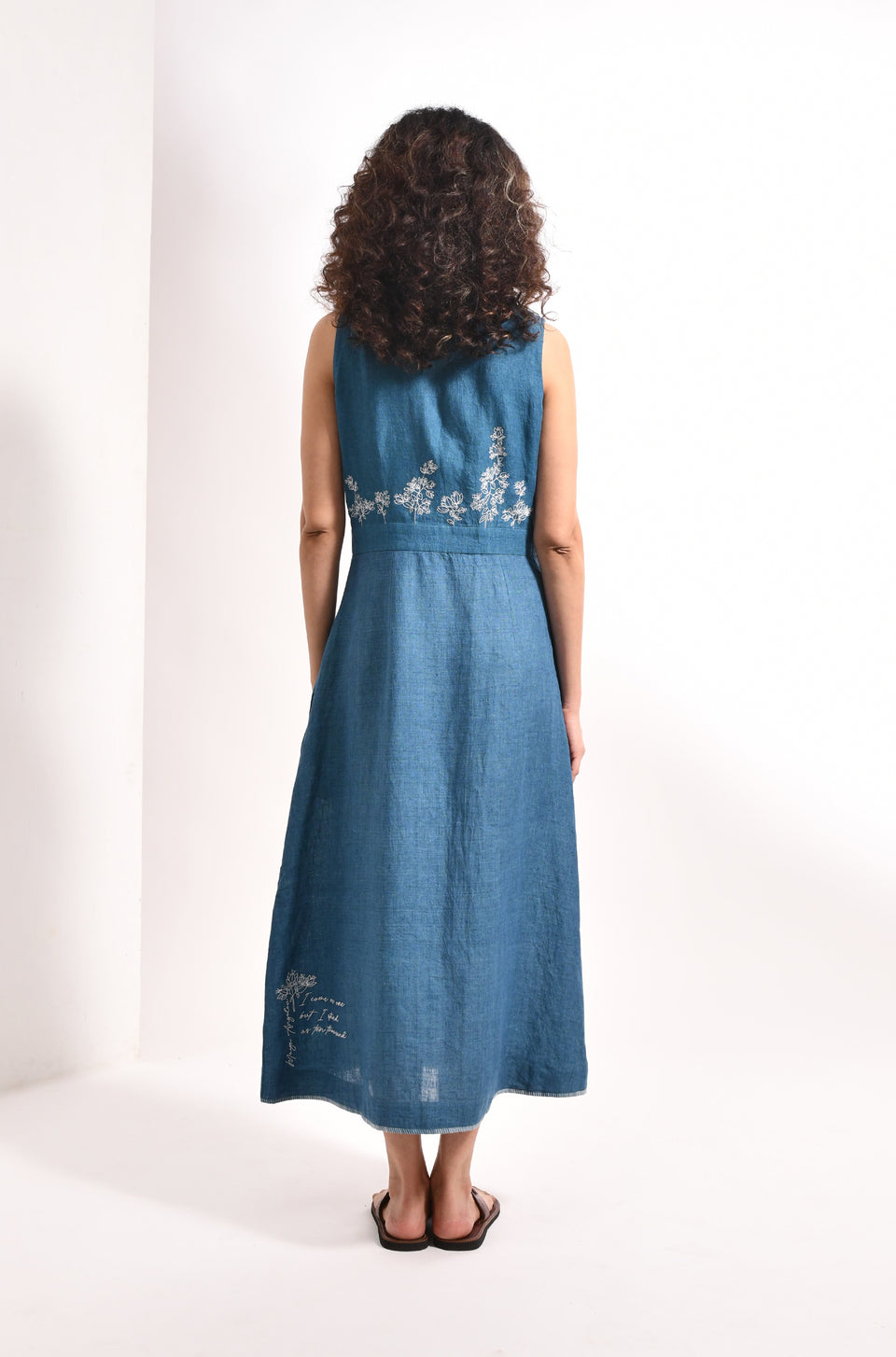Women's linen midi dress – The Ruth Dress by Hiranya
