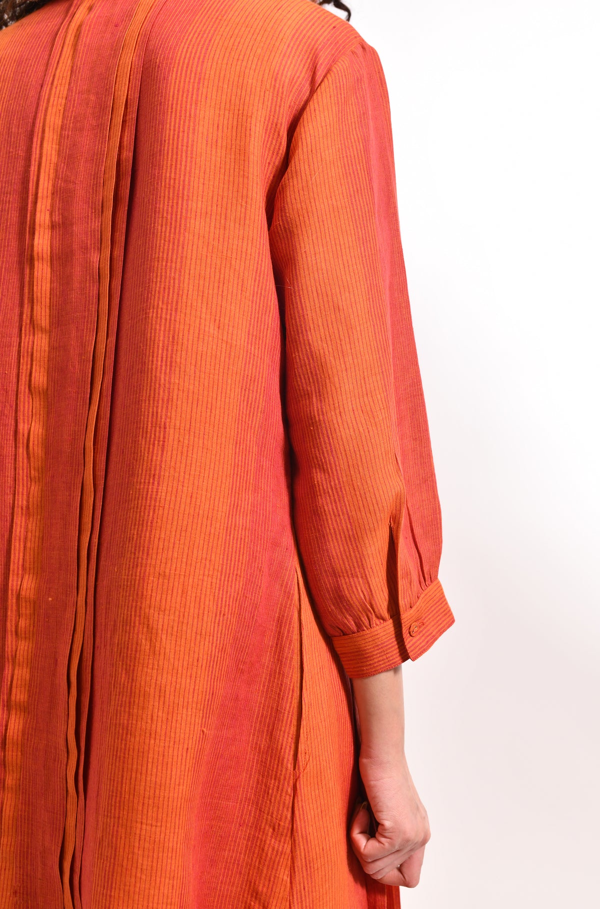 Amber orange linen jacket co-ord set for women - Hiranya