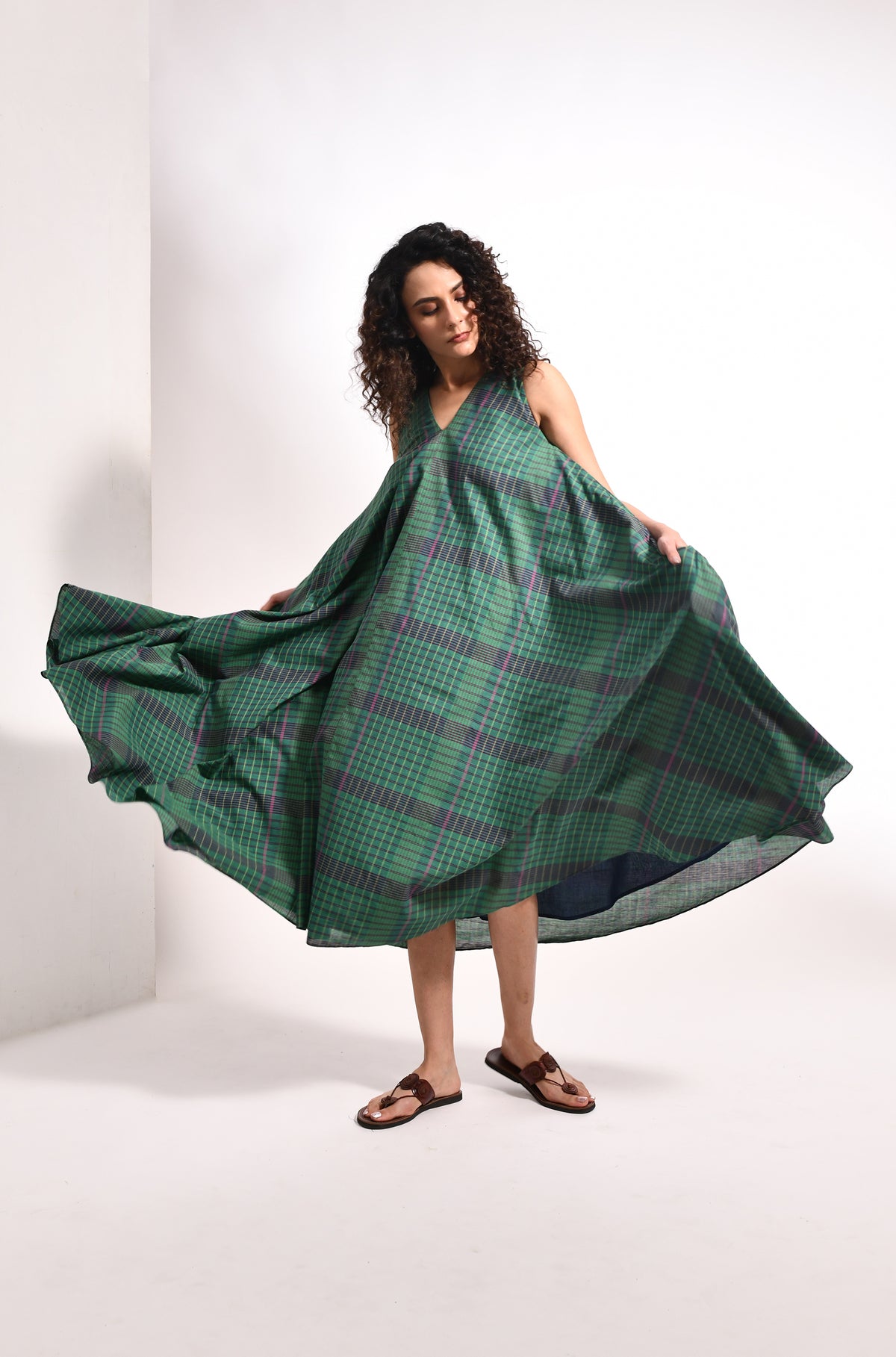 Madras checks ureb dress - handloom cotton dress