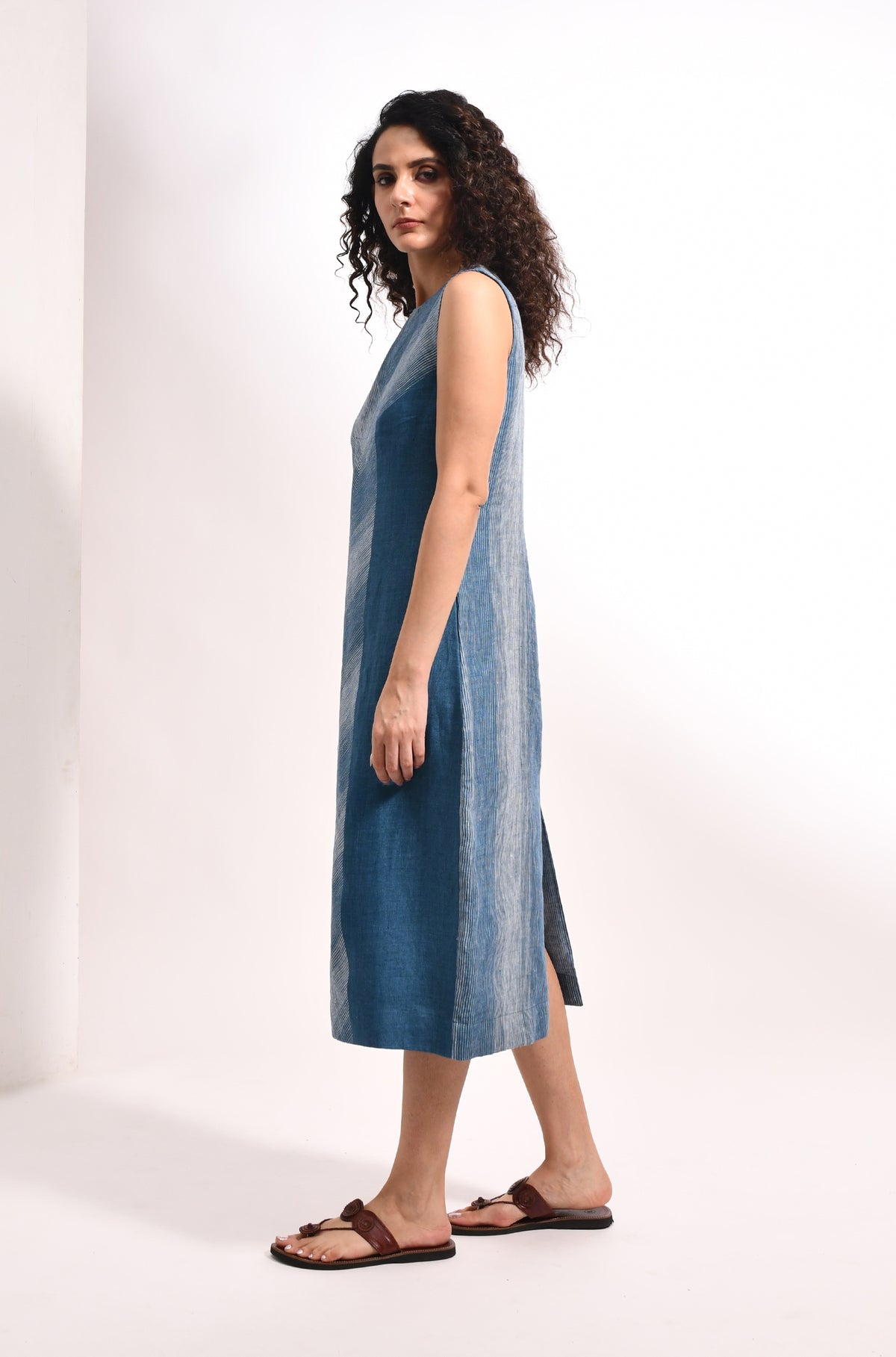French Blue sheath dress for women with a sleek and modern fit - Hiranya