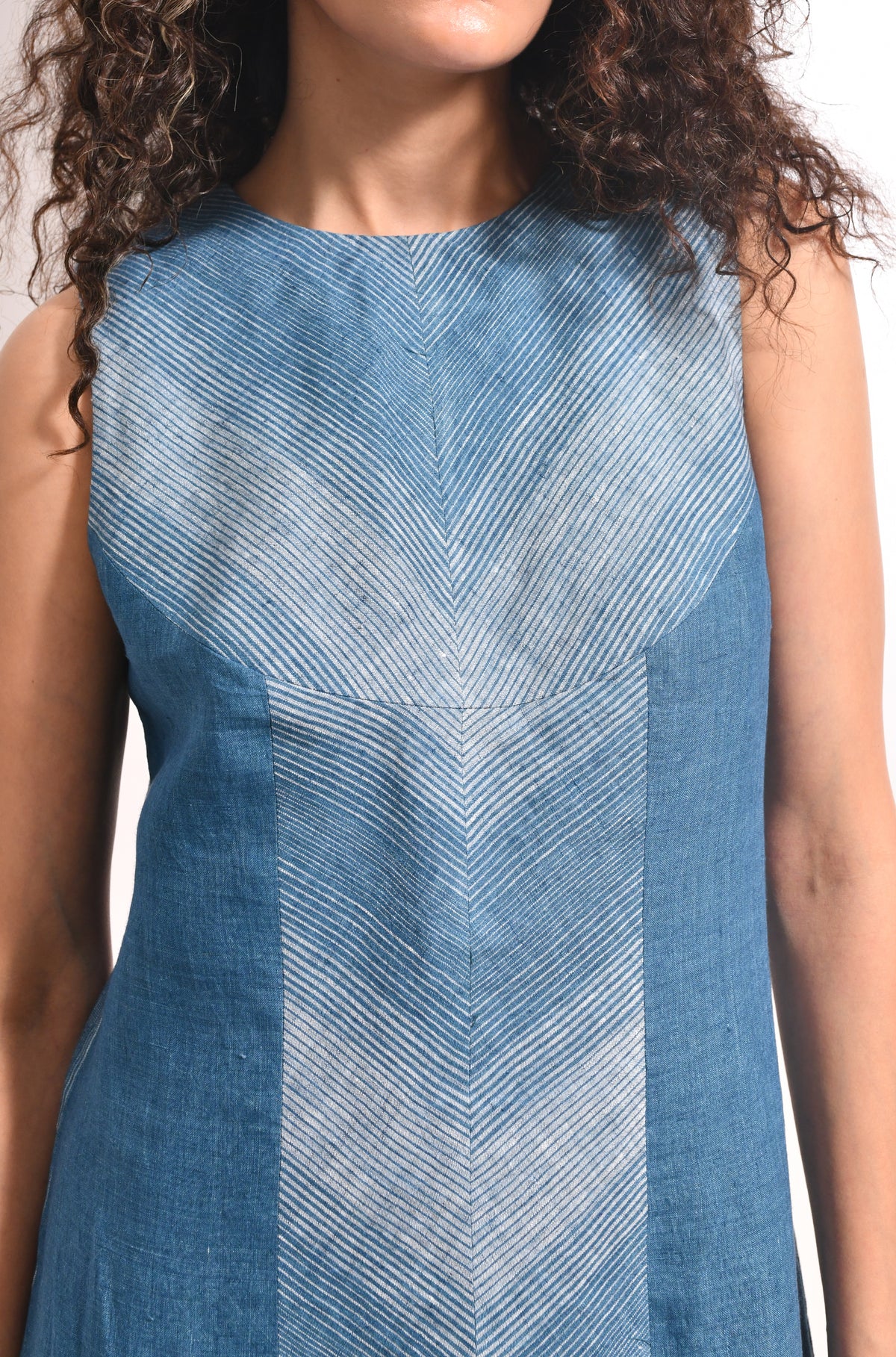 French Blue sheath dress for women with a sleek and modern fit - Hiranya