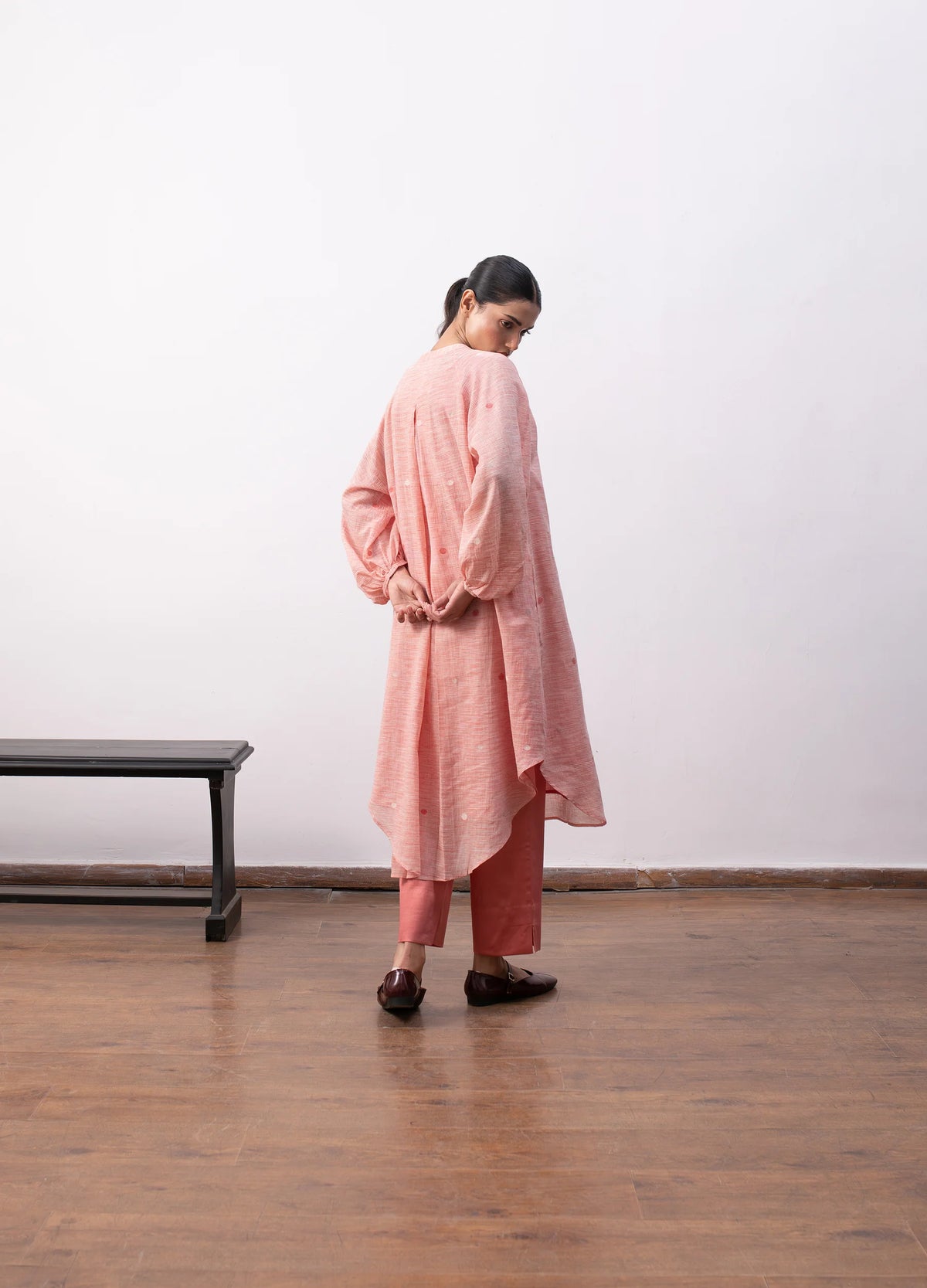 Agnes Jamdani Set- Red & White