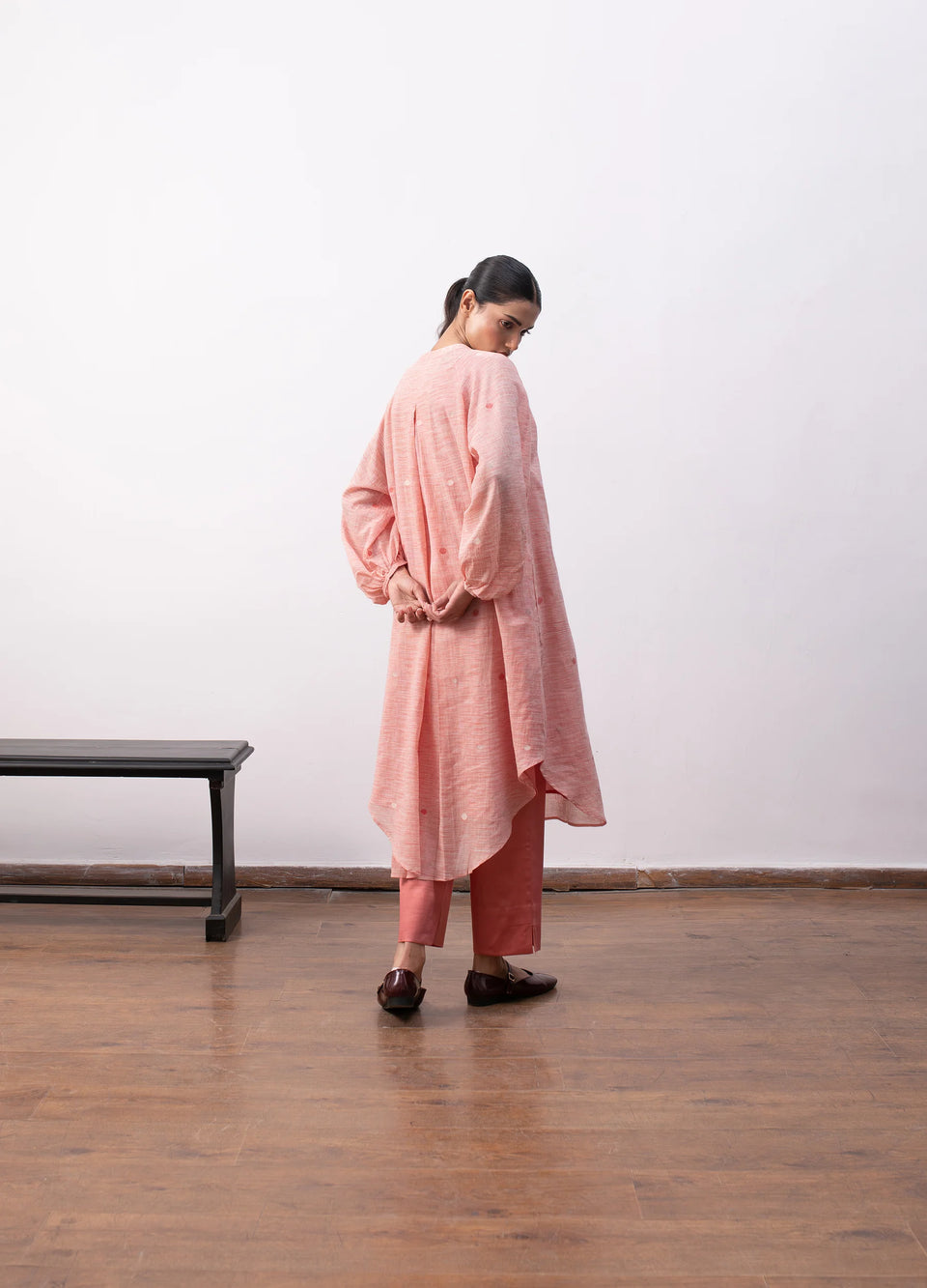 Agnes Jamdani Set- Red & White