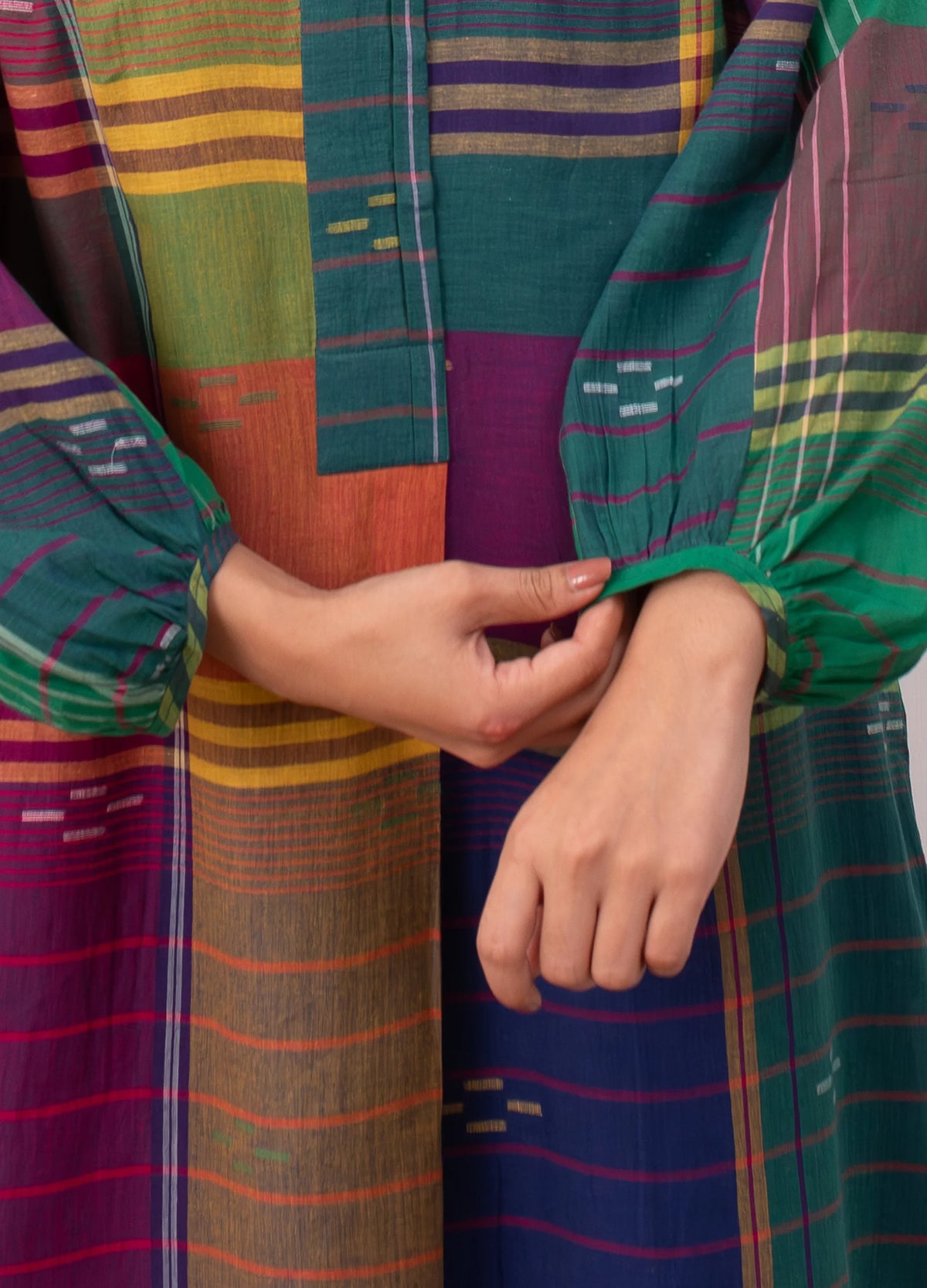 Khadi Madras checks kurta set - Hiranya