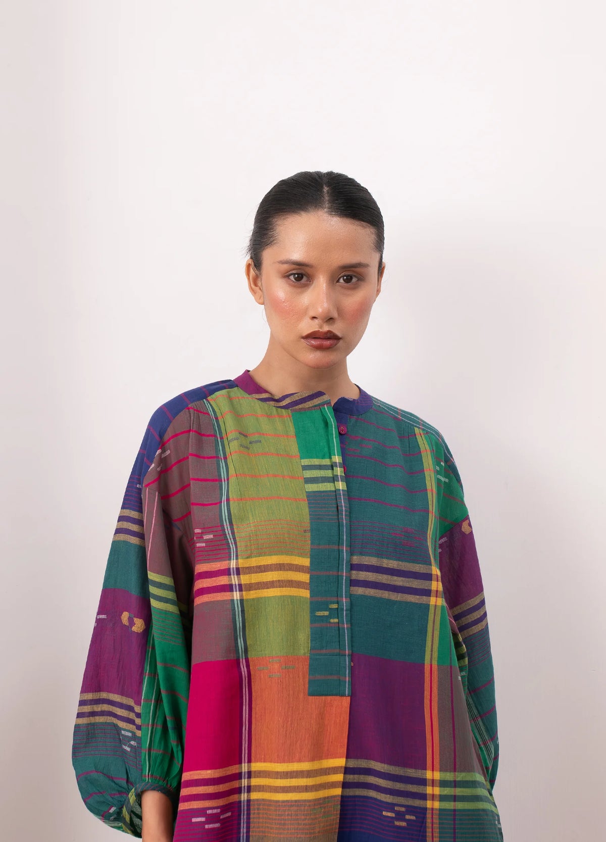 Khadi Madras checks kurta set - Hiranya
