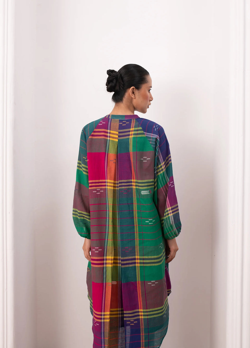 Khadi Madras checks kurta set - Hiranya