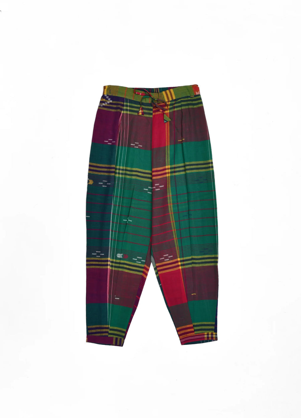 Madras checks co-ord with structured flare top and trousers - Hiranya