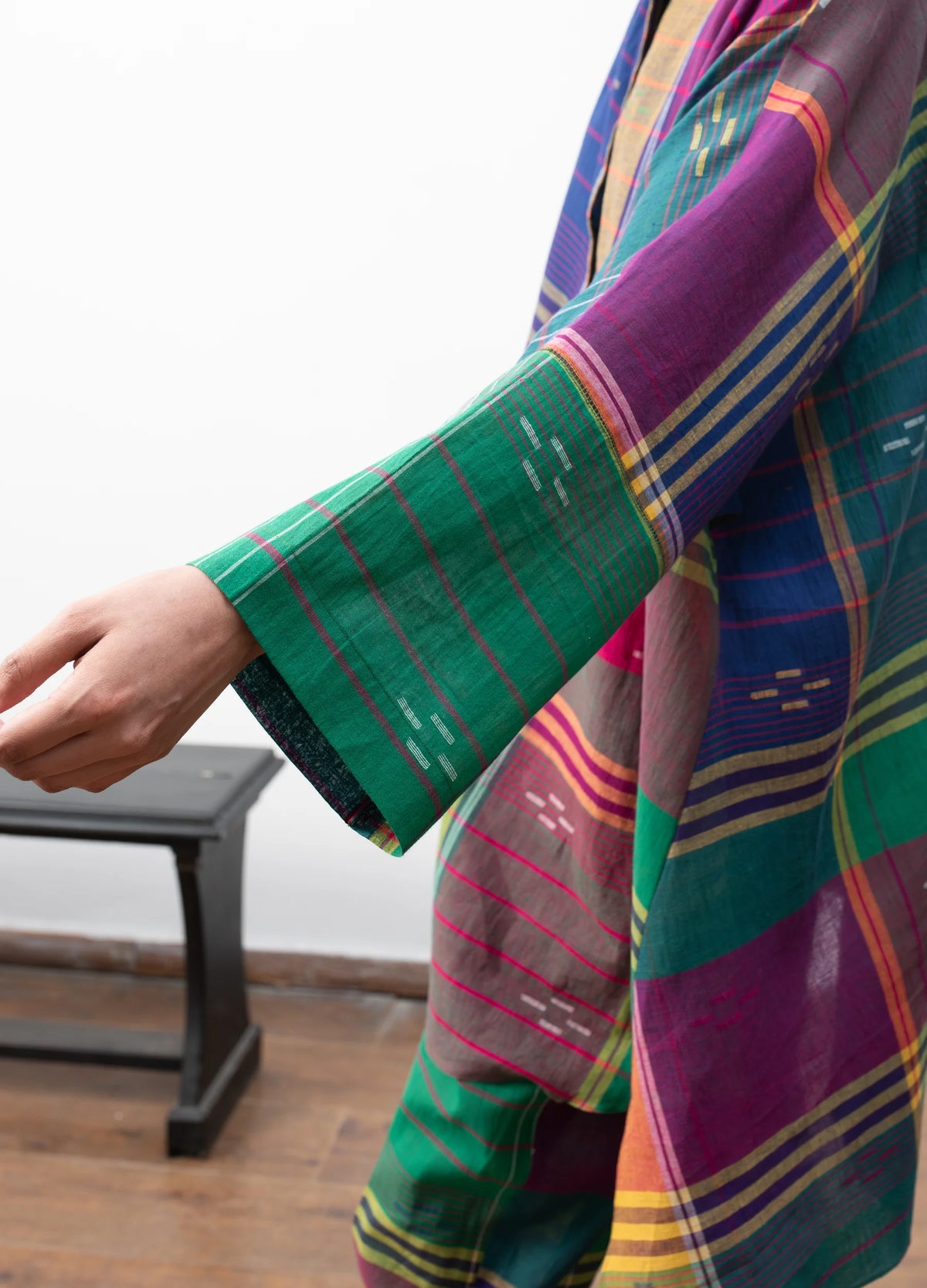 Madras checks co-ord with structured flare top and trousers - Hiranya