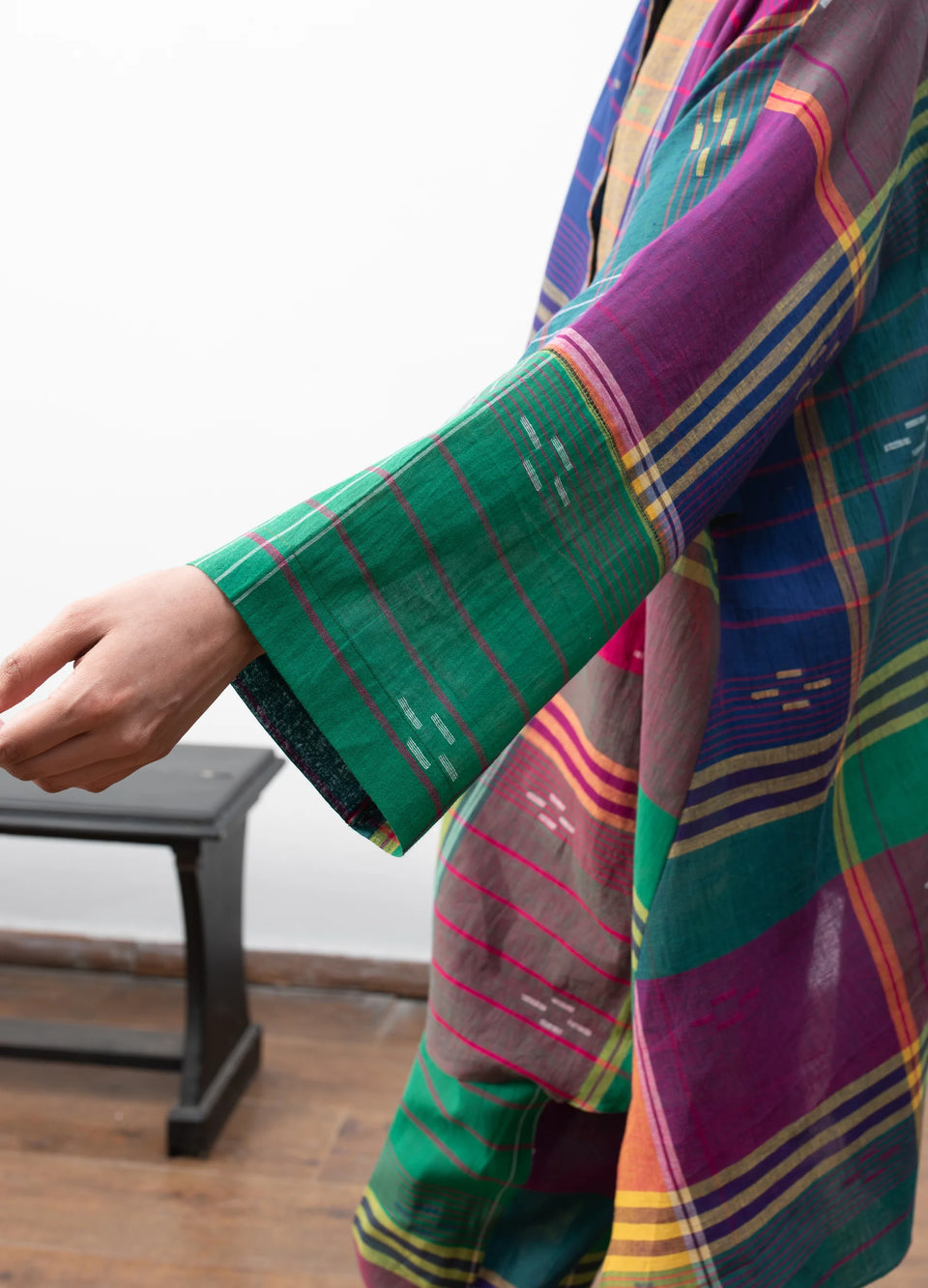 Madras checks co-ord with structured flare top and trousers - Hiranya
