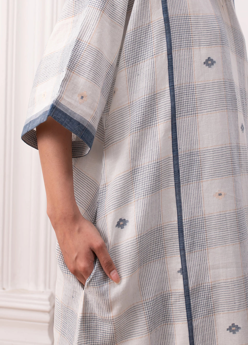 Soft white co-ord set with relaxed kurta top and straight trousers -Hiranya