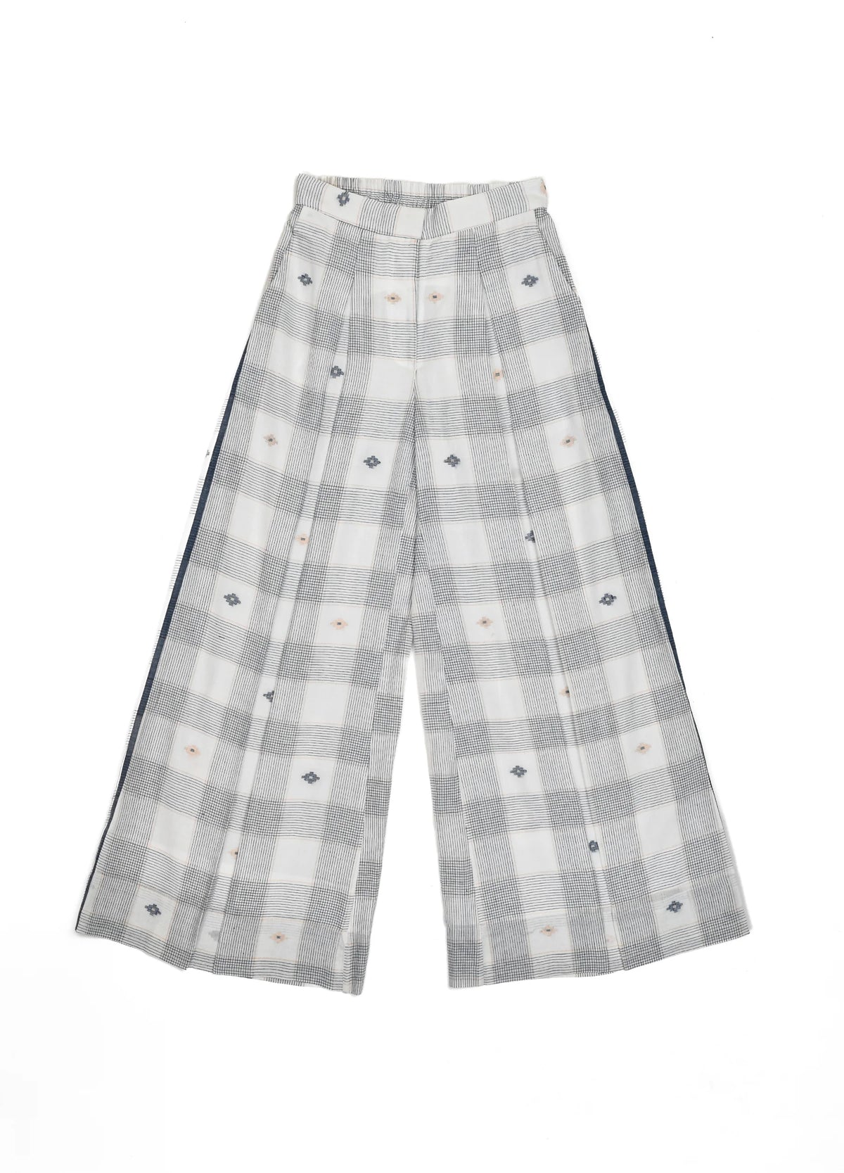 White and indigo co-ord with waistcoat and trousers- Hiranya