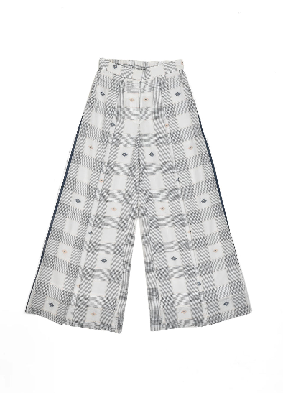 White and indigo co-ord with waistcoat and trousers- Hiranya
