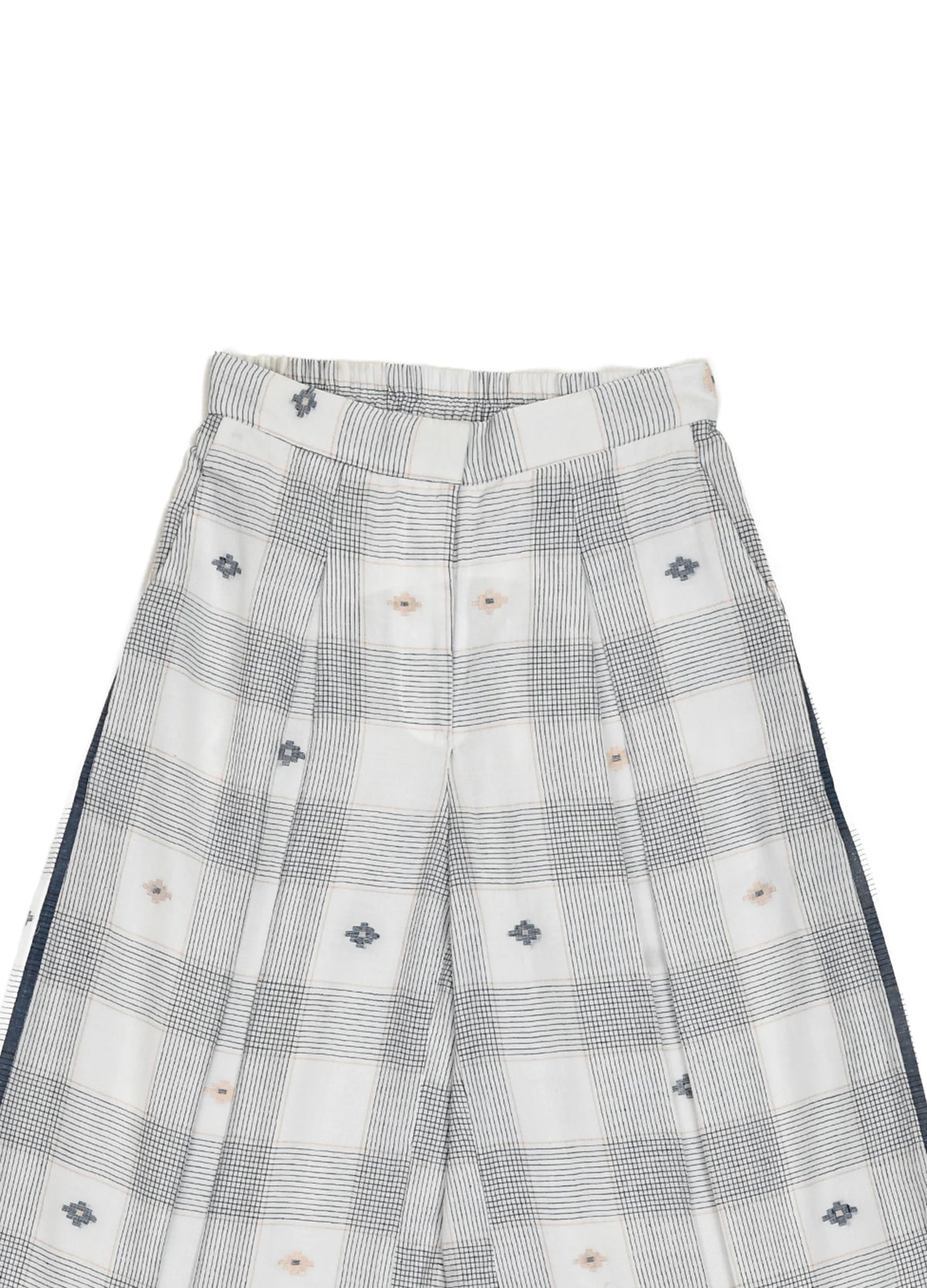 White and indigo co-ord with waistcoat and trousers- Hiranya