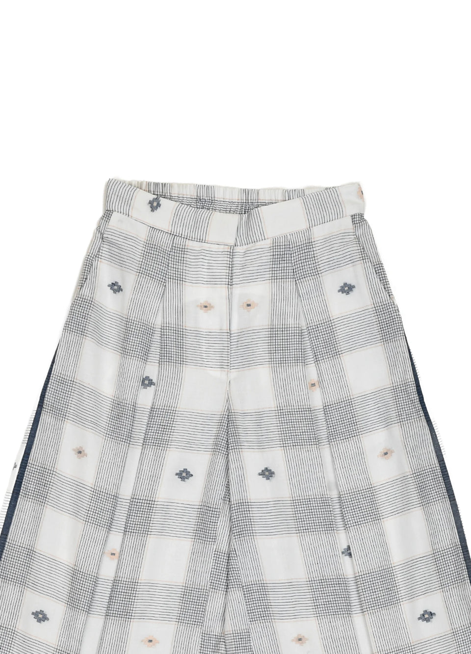 White and indigo co-ord with waistcoat and trousers- Hiranya