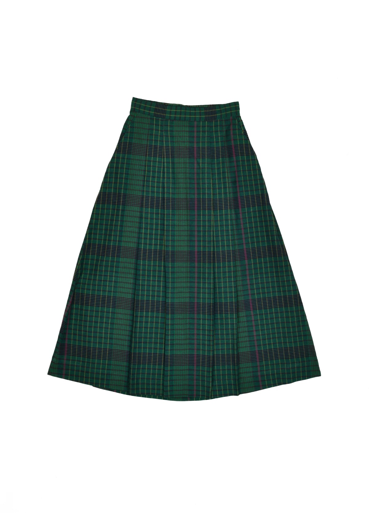 Madras checks layered set with jacket and skirt - Hiranya
