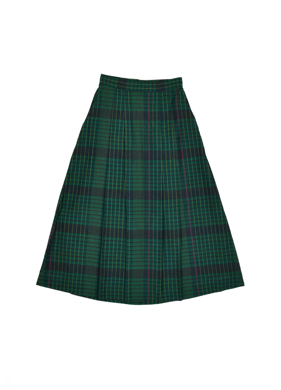 Madras checks layered set with jacket and skirt - Hiranya