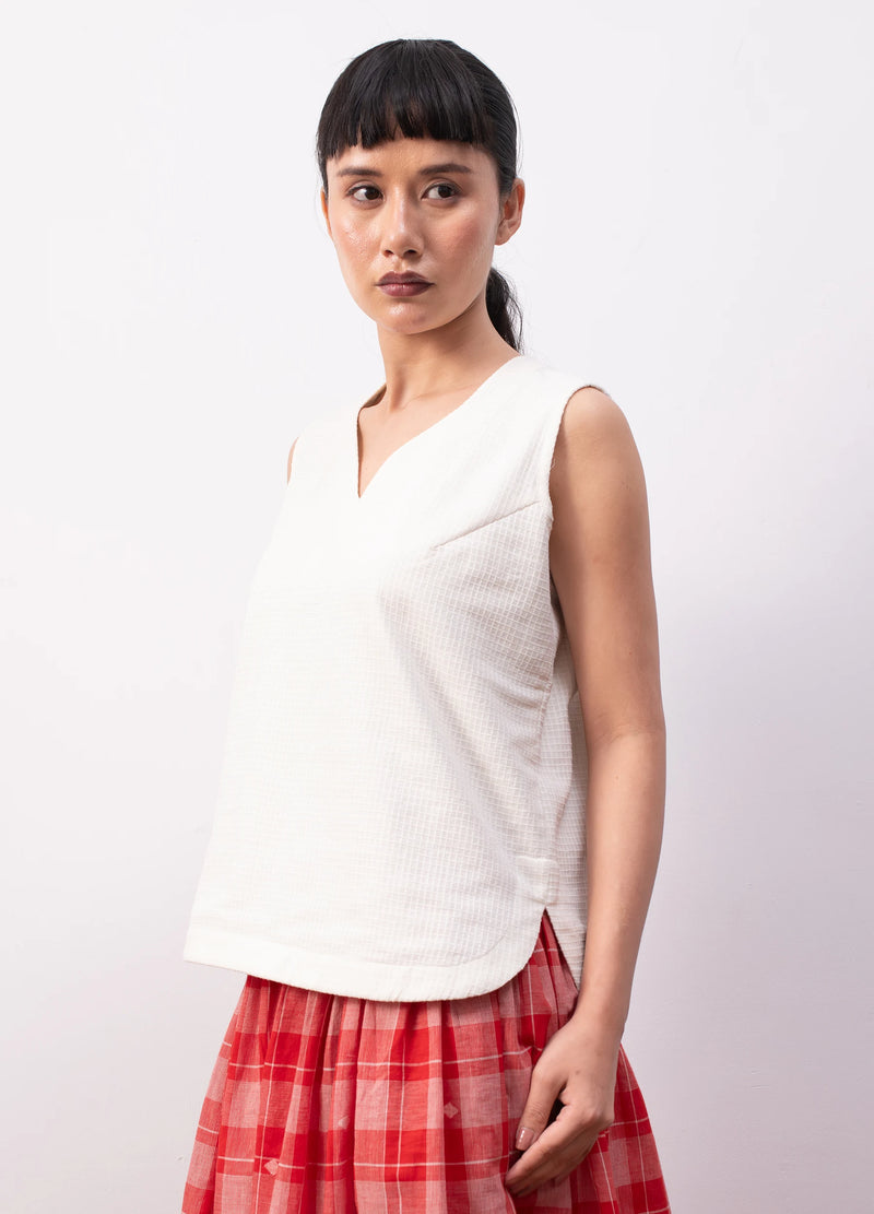 Red layered set with overlay and matching skirt - Hiranya