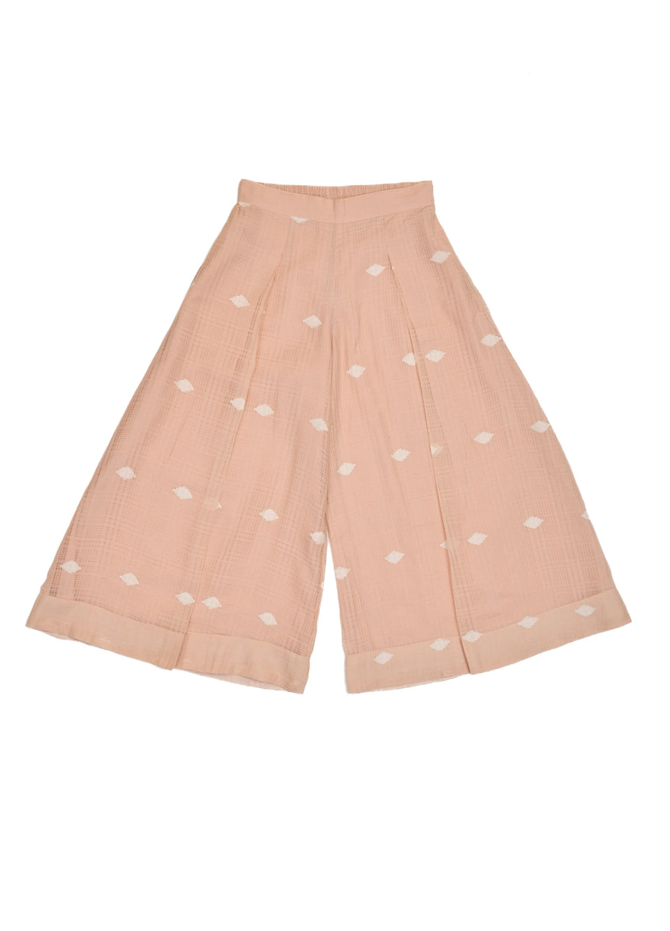 Peach co-ord set with relaxed kurta and wide-leg trousers - Hiranya