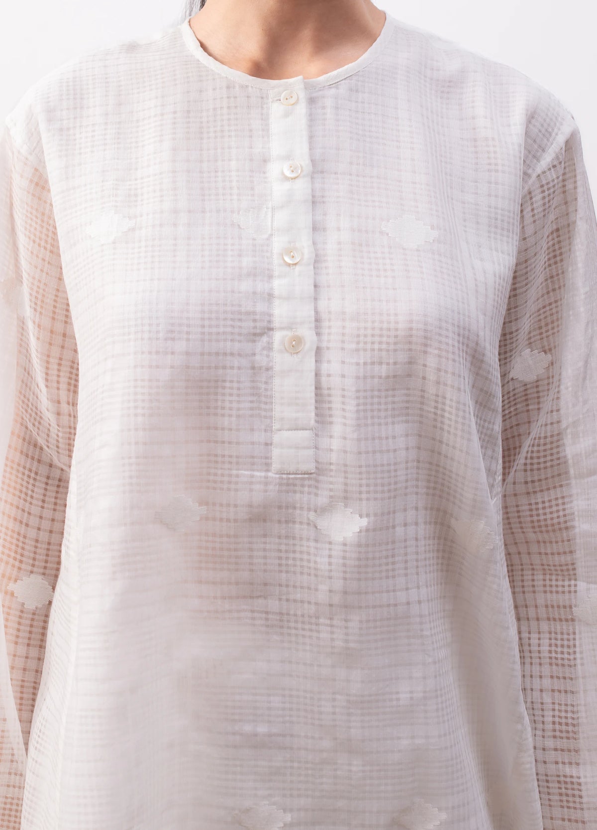 Soft white co-ord with relaxed shirt and trousers - Hiranya