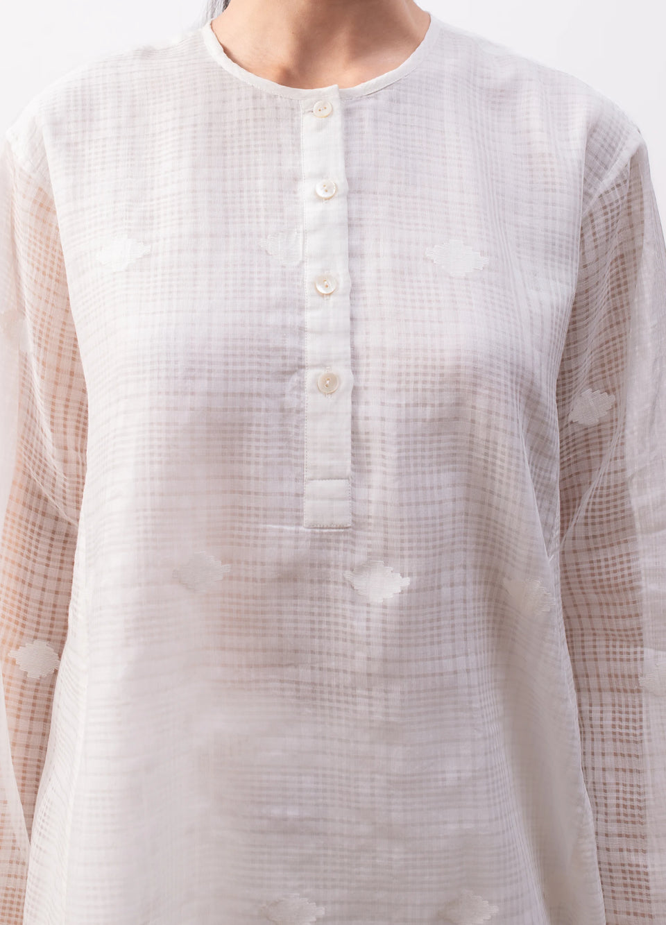 Soft white co-ord with relaxed shirt and trousers - Hiranya