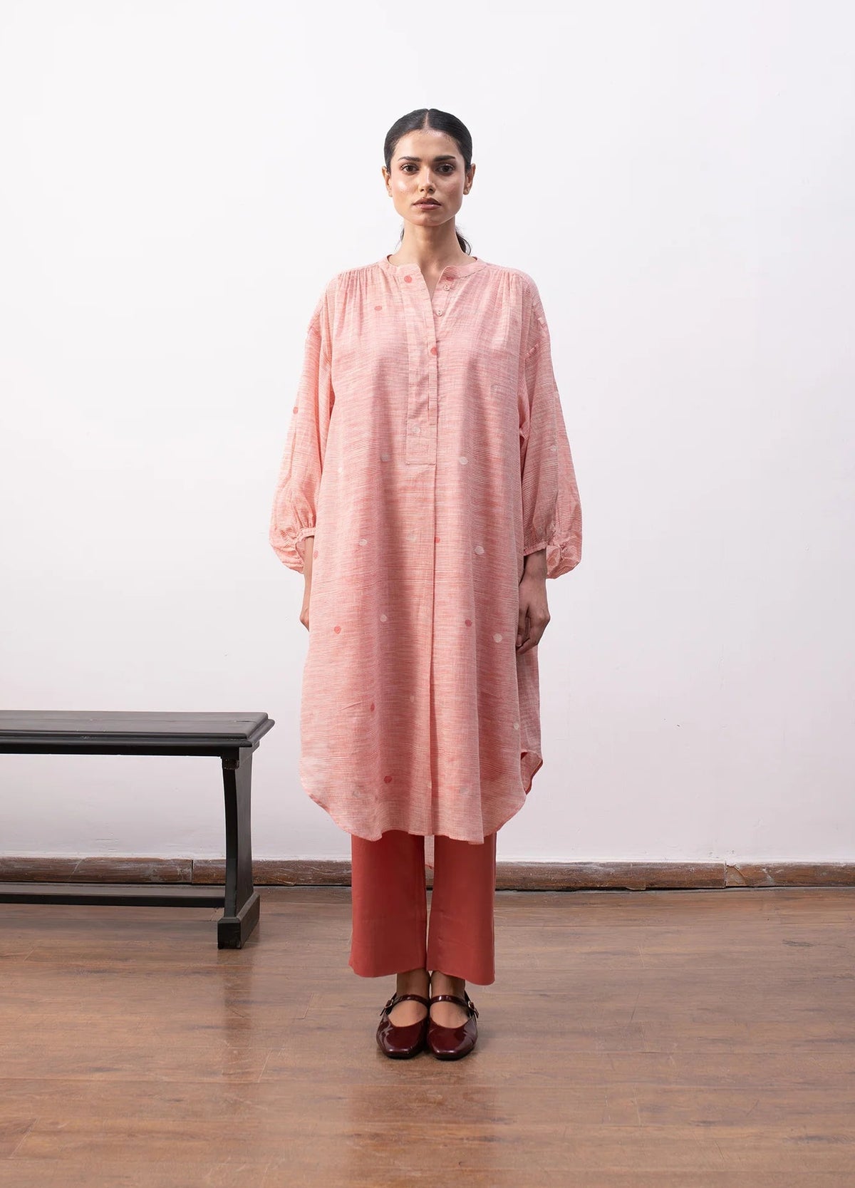 Agnes Jamdani Set- Red & White