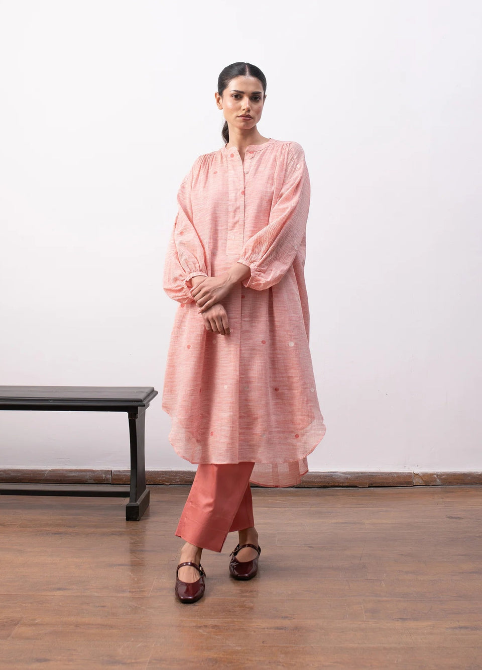 Agnes Jamdani Set- Red & White
