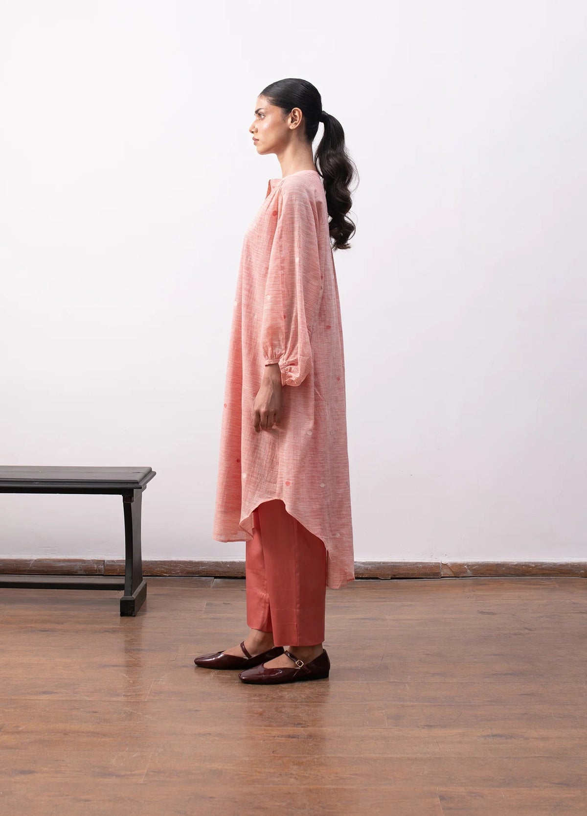 Agnes Jamdani Set- Red & White