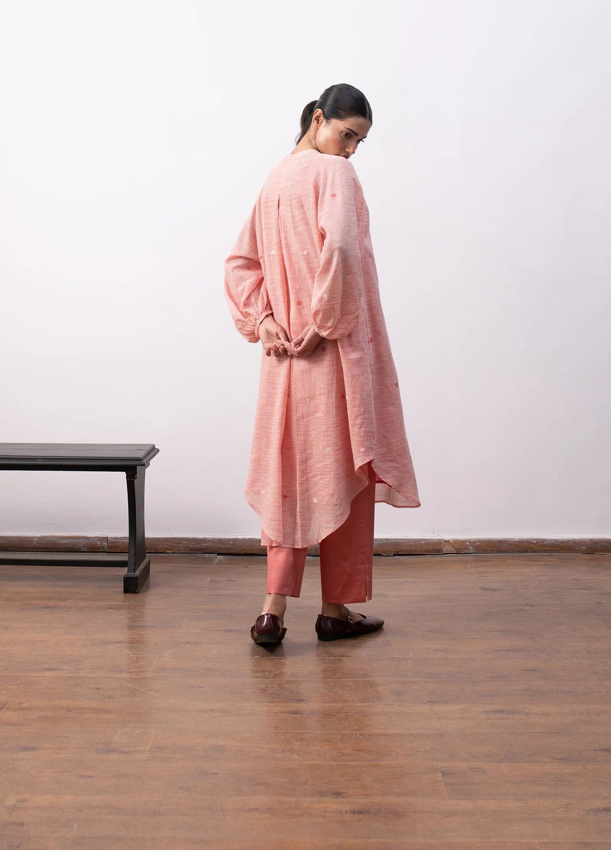 Agnes Jamdani Set- (Pink)
