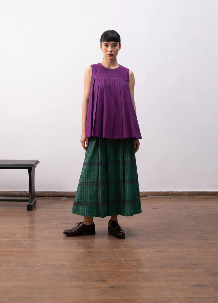 Madras checks skirt set with top and matching skirt Hiranya