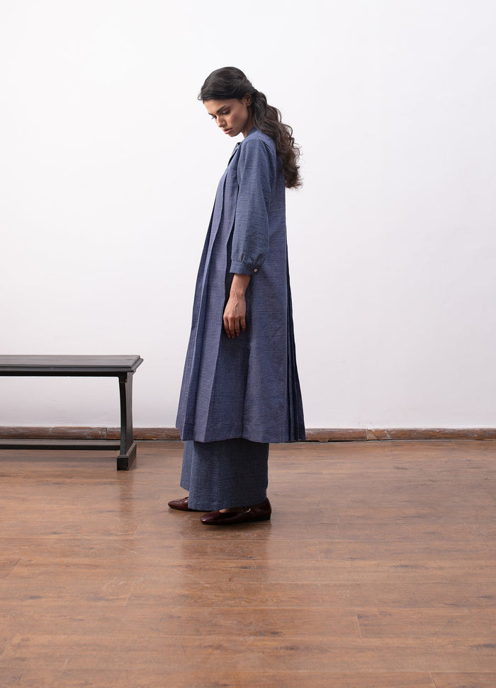 Navy blue layered dress set with matching bottom Hiranya