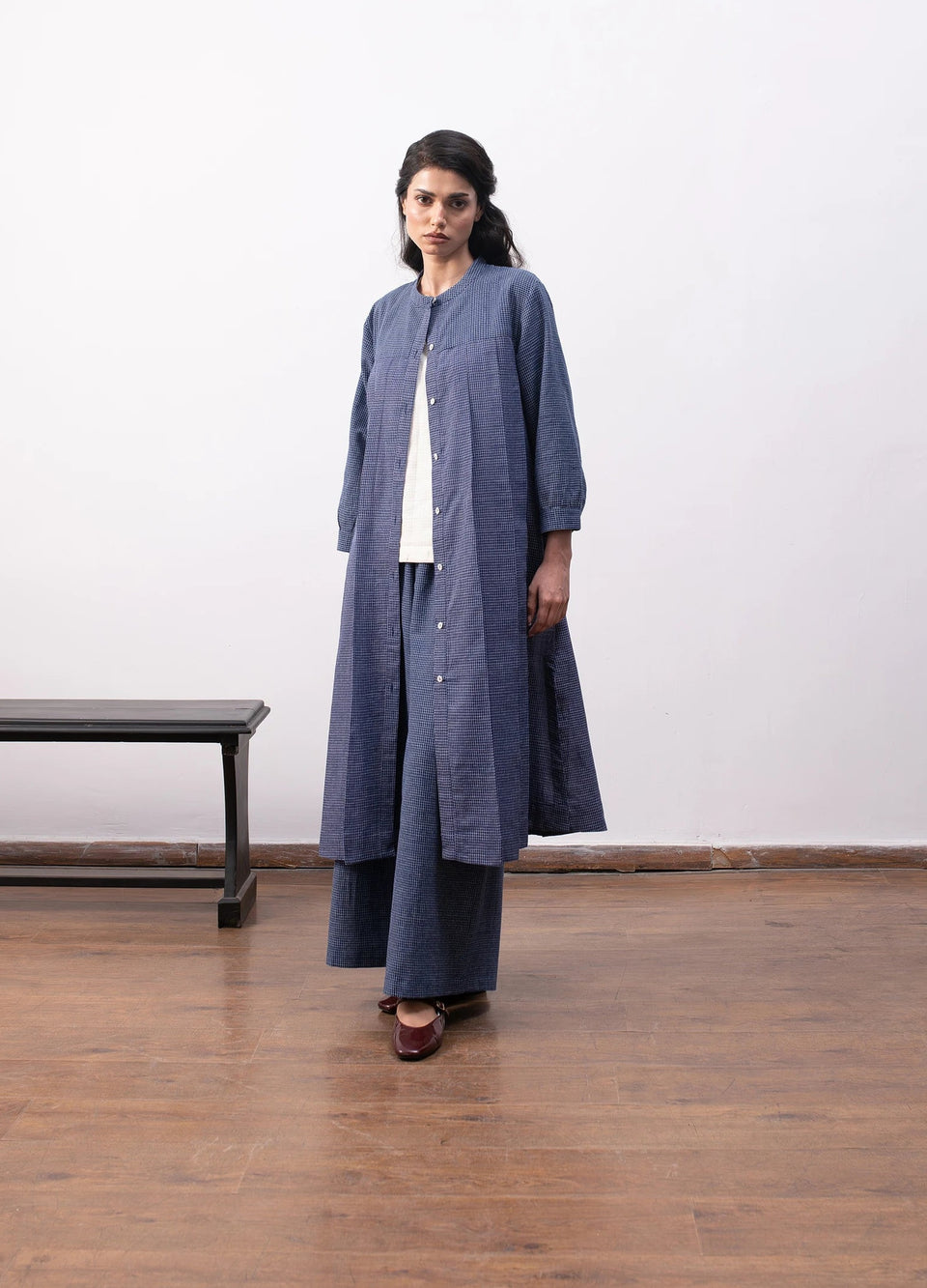Navy blue layered set with jacket and inner top - Hiranya