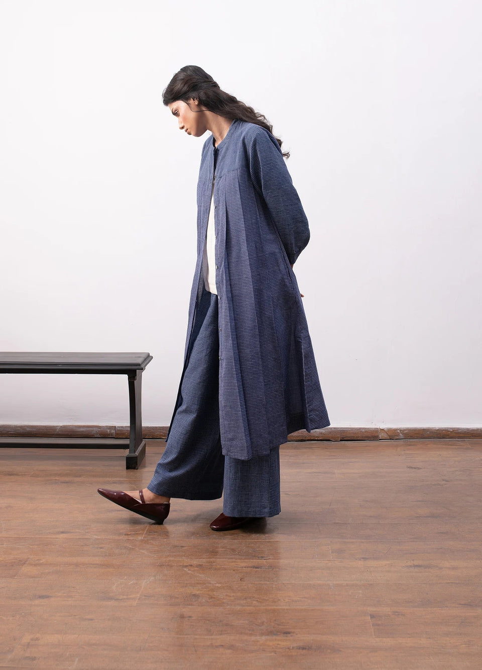 Navy blue layered set with jacket and inner top - Hiranya