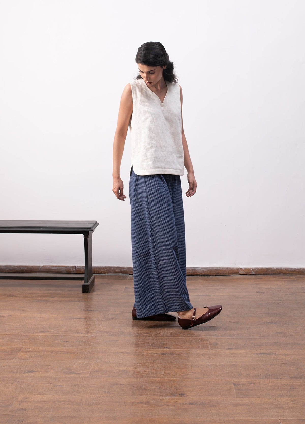 Navy blue layered set with jacket and inner top - Hiranya