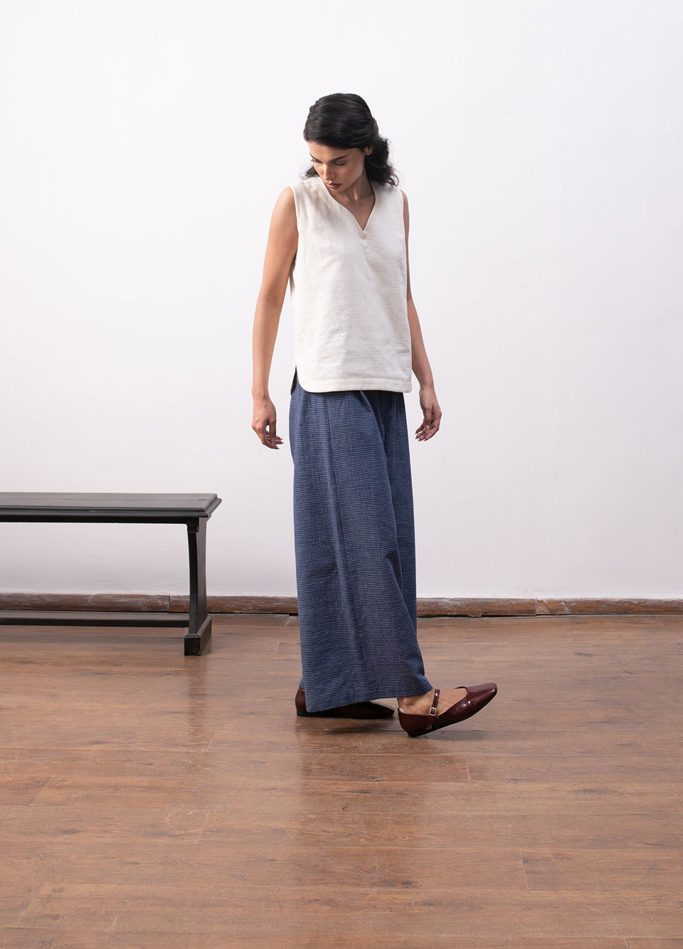 Navy blue layered set with jacket and inner top - Hiranya