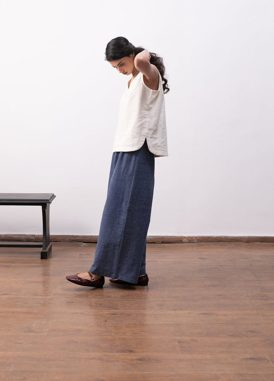 Navy blue layered set with jacket and inner top - Hiranya