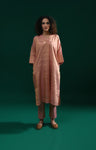 Tissue Kaftan Co-Ord with Pleated Cuff (Set of 2)- Peach