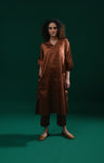 Tissue Kaftan Co-Ord with Pleated Cuff (Set of 2)- Copper