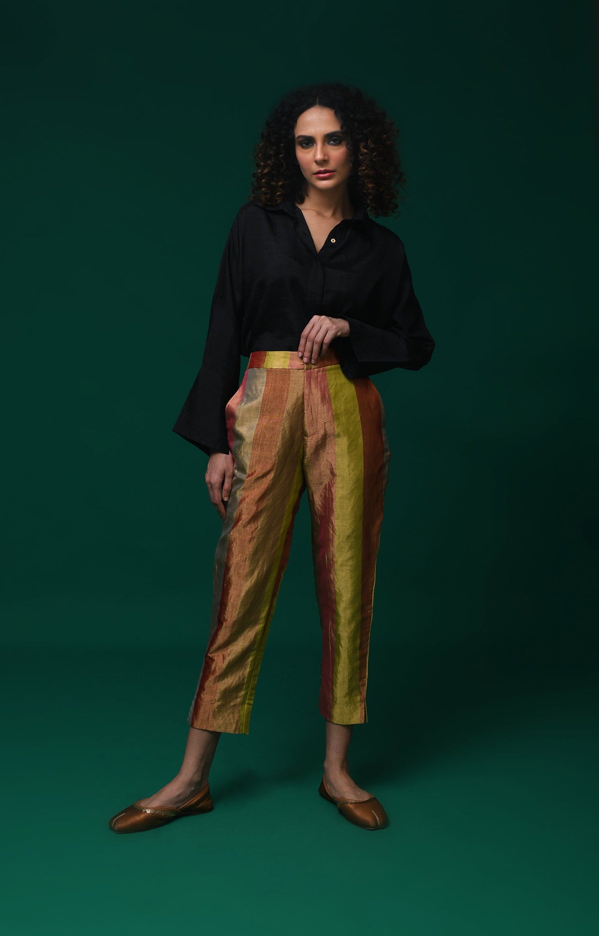 Black mulberry silk shirt - women's formal wear
