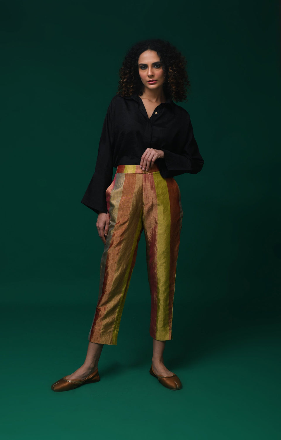 Black mulberry silk shirt - women's formal wear