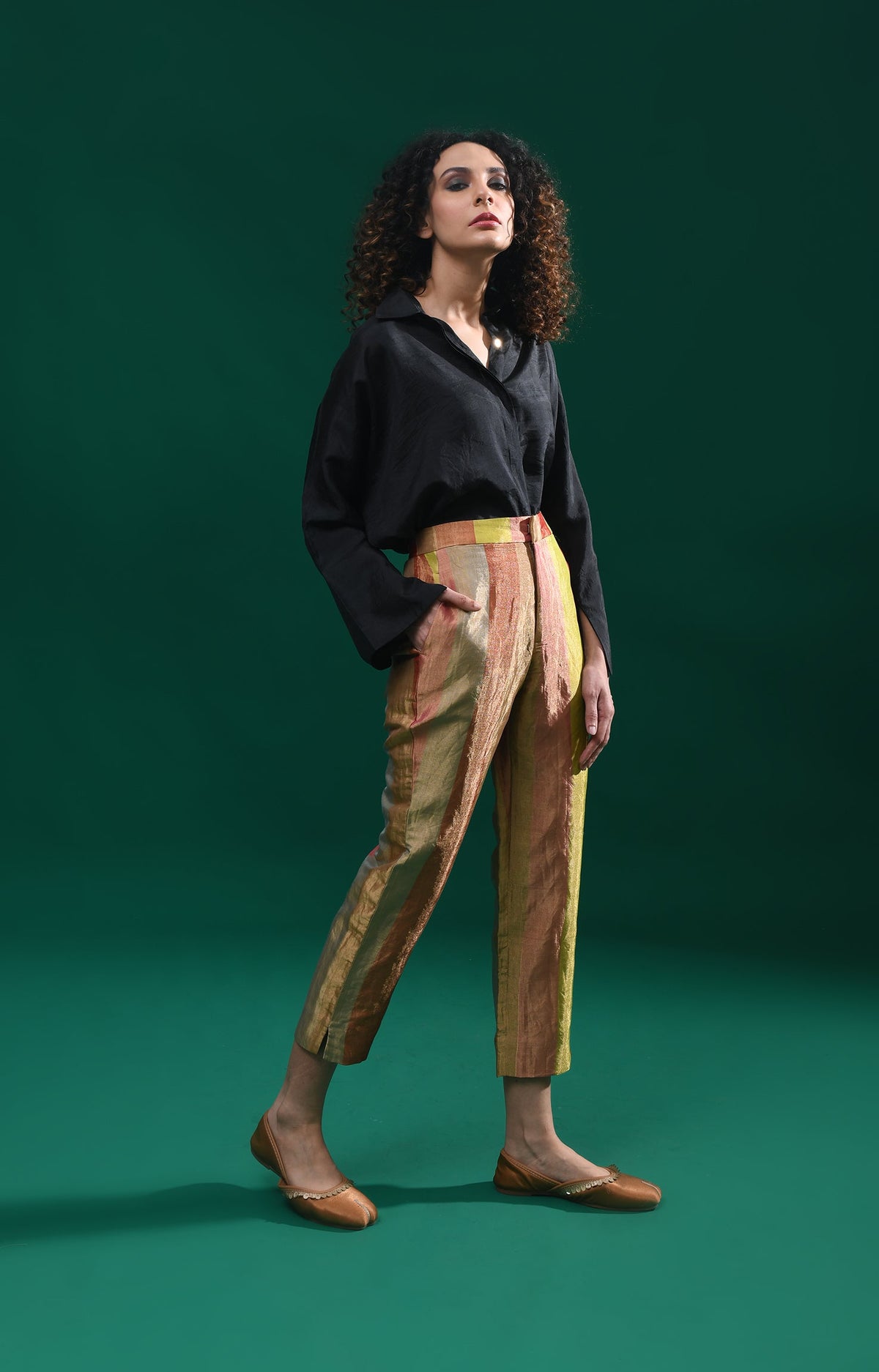 Black mulberry silk shirt - women's formal wear