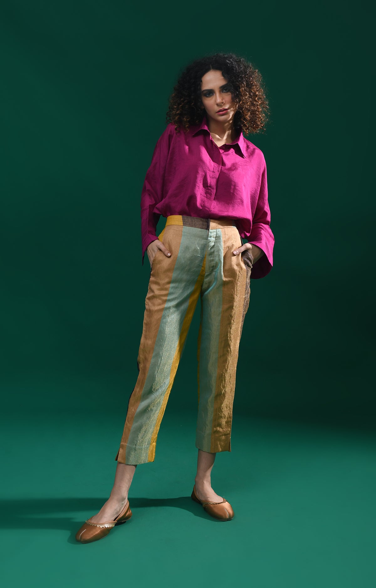 Straight Cut Tissue Trouser- Blue & More