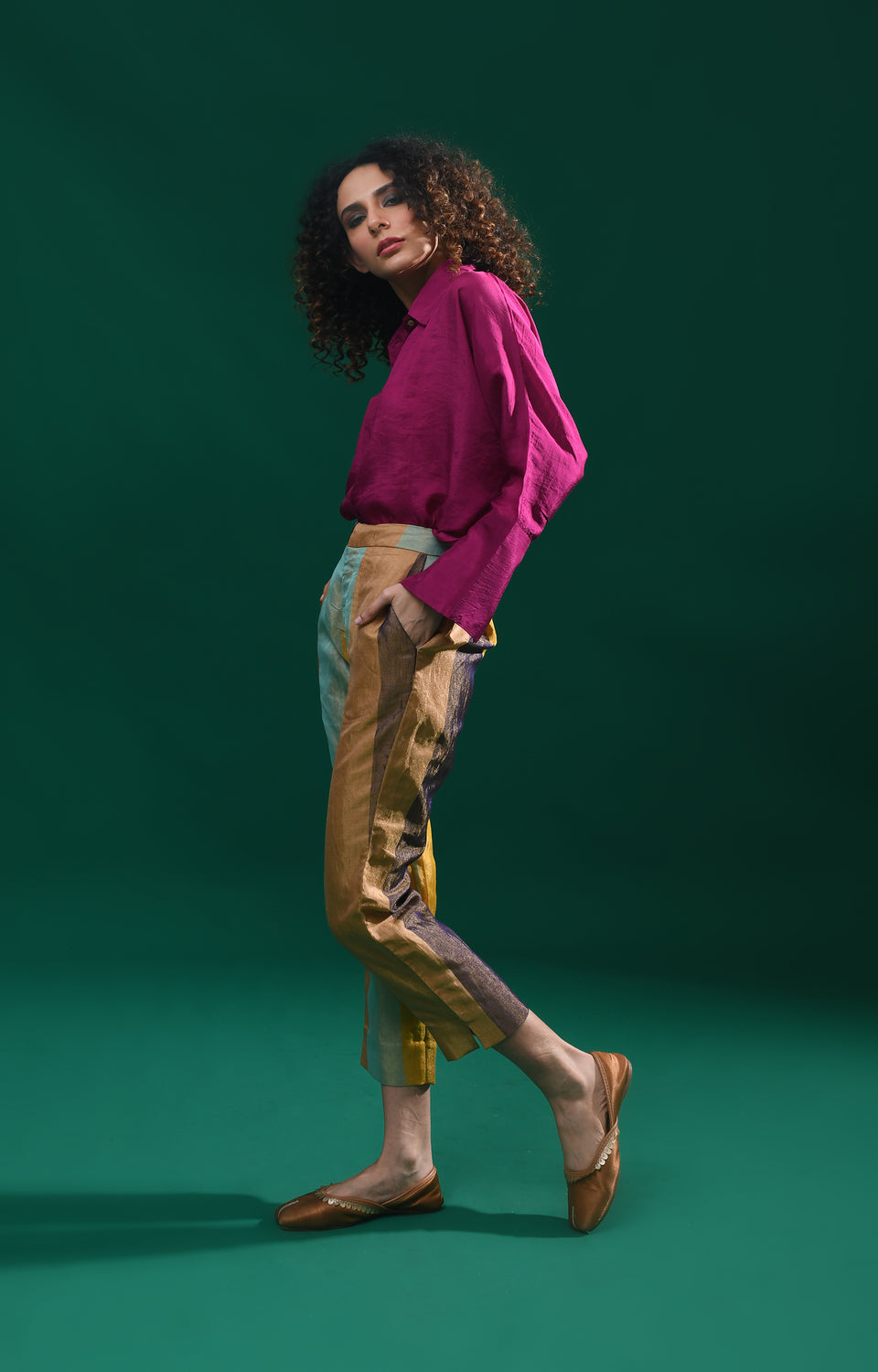 Straight Cut Tissue Trouser- Blue & More