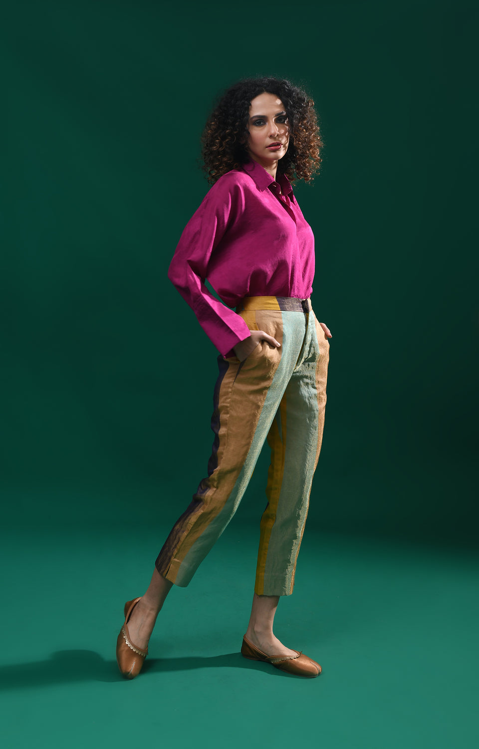 Straight Cut Tissue Trouser- Blue & More